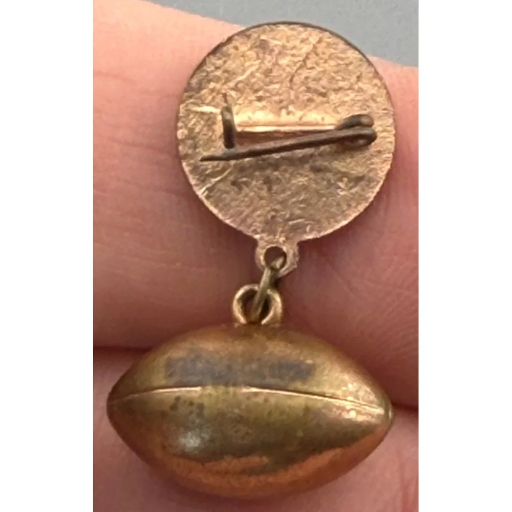 Vintage New York World's Fair Rockefeller Center Enamel Pin Football Dangle 1939